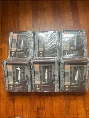 Allen + Roth Printed Blackout Curtain Panels - Gray/White (Set)